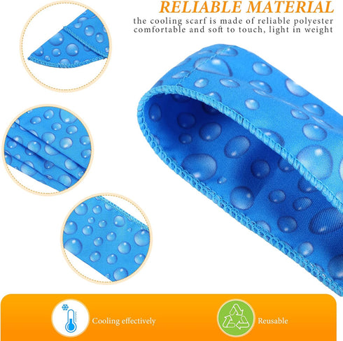10 Pieces Ice Cooling Scarf Cool Scarf Neck Wrap Bandana Ice Scarf Cooling Scarf Wrap Cooling Neck Scarf Ice Scarf Neck Wrap Summer Neck Wrap Band...